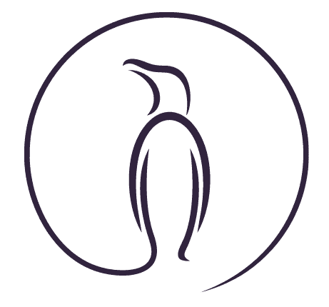 Black White Retro Line art Penguin Logo Black White Retro Line art Penguin Logo